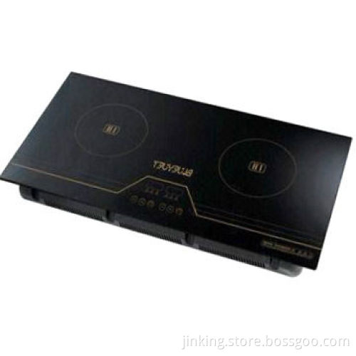 Induction hob with two burners, built-in type, touch switch with timer, ceramic glass plate